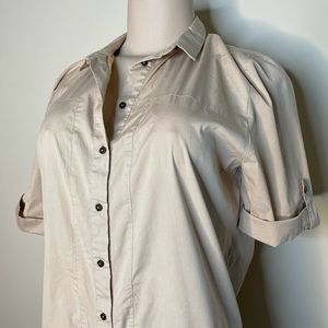 Zara Basic Khaki shirt dress size M